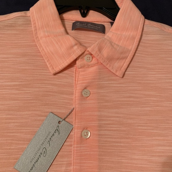 NEW Daniel Cremieux Signature Collection short sleeve polo shirt in Soft Coral - Picture 2 of 7